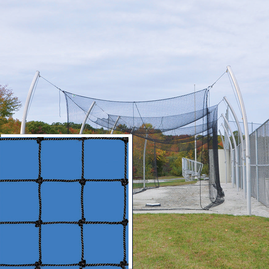 BBCP-5512 - Batting Tunnel Net - Pro Climatized - #42 High Abrasion-Resistant - 2mm Twisted Poly Fiber - 1-3/4 in. Square Mesh (55 ft.L x 12 ft.W x 12 ft.H) - Image 1