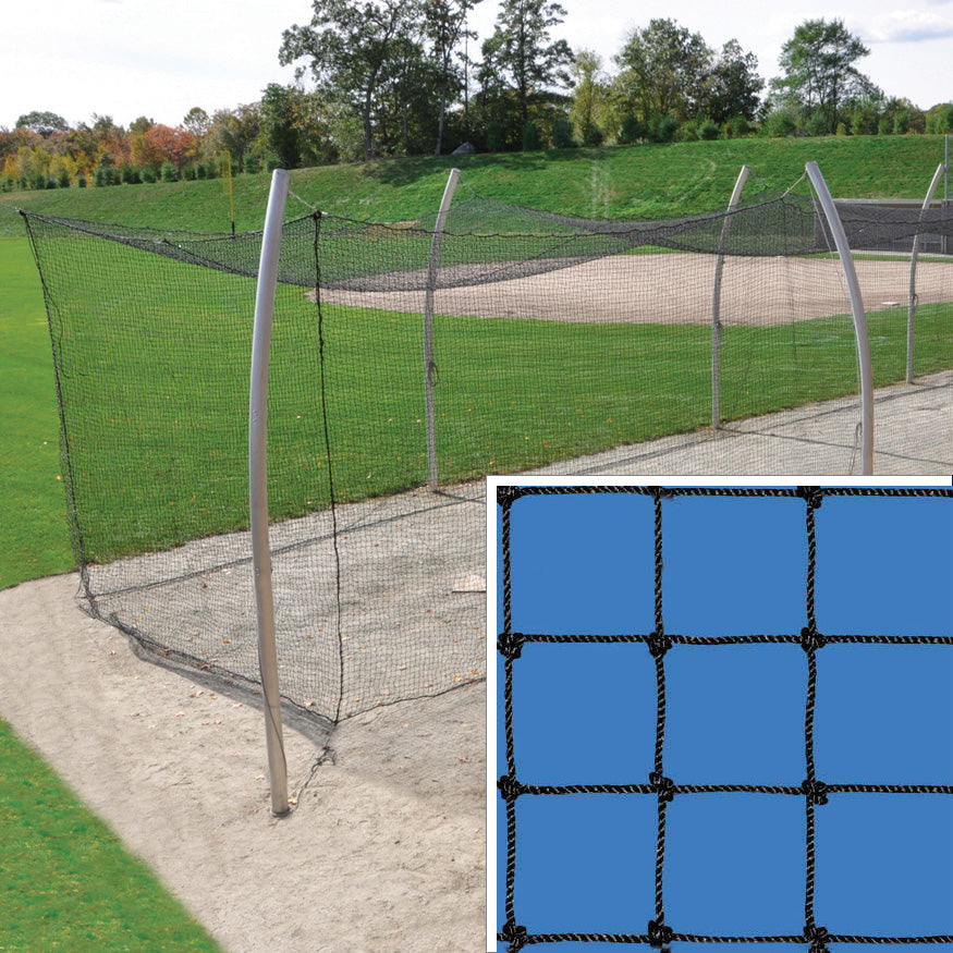 BBCP-7014 - Batting Tunnel Net - Pro Climatized - #42 High Abrasion-Resistant - 2mm Twisted Poly Fiber - 1-3/4 in. Square Mesh (70 ft.L x 14 ft.W x 12 ft.H) - Image 1