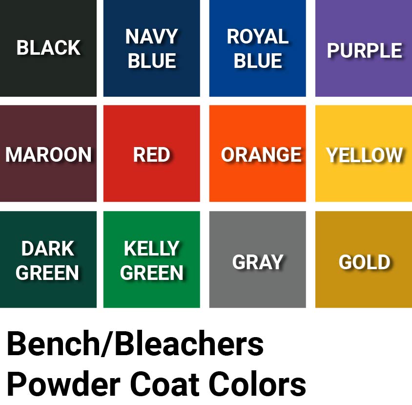 JayPro Sports Player Bench - 21 ft. - Surface Mount  (Powder Coated)