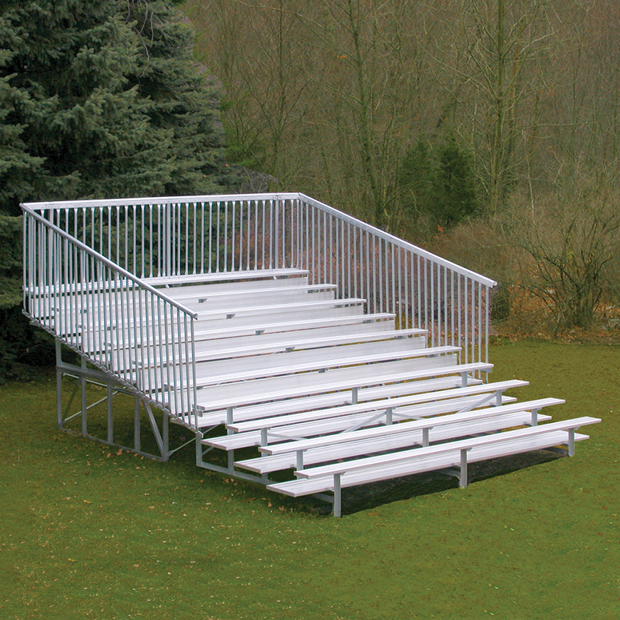 JayPro Sports Bleacher - 15 ft. (10 Row - Single Foot Plank with Guard Rail) - Enclosed