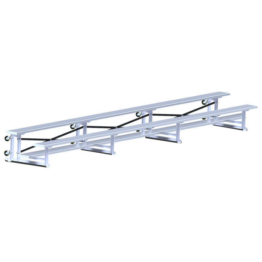 JayPro Sports Bleacher - 21 ft. (2 Row - Single Foot Plank) - Tip & Roll