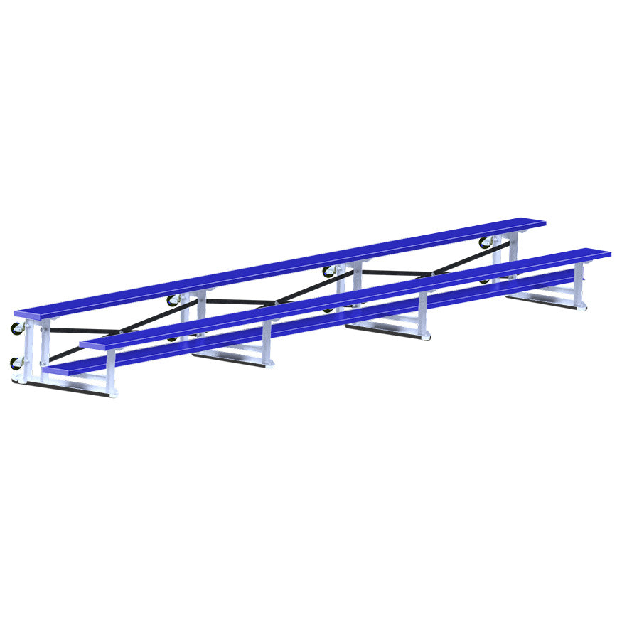 JayPro Sports Bleacher - 21 ft. (2 Row - Single Foot Plank) - Tip & Roll  (Powder Coated)