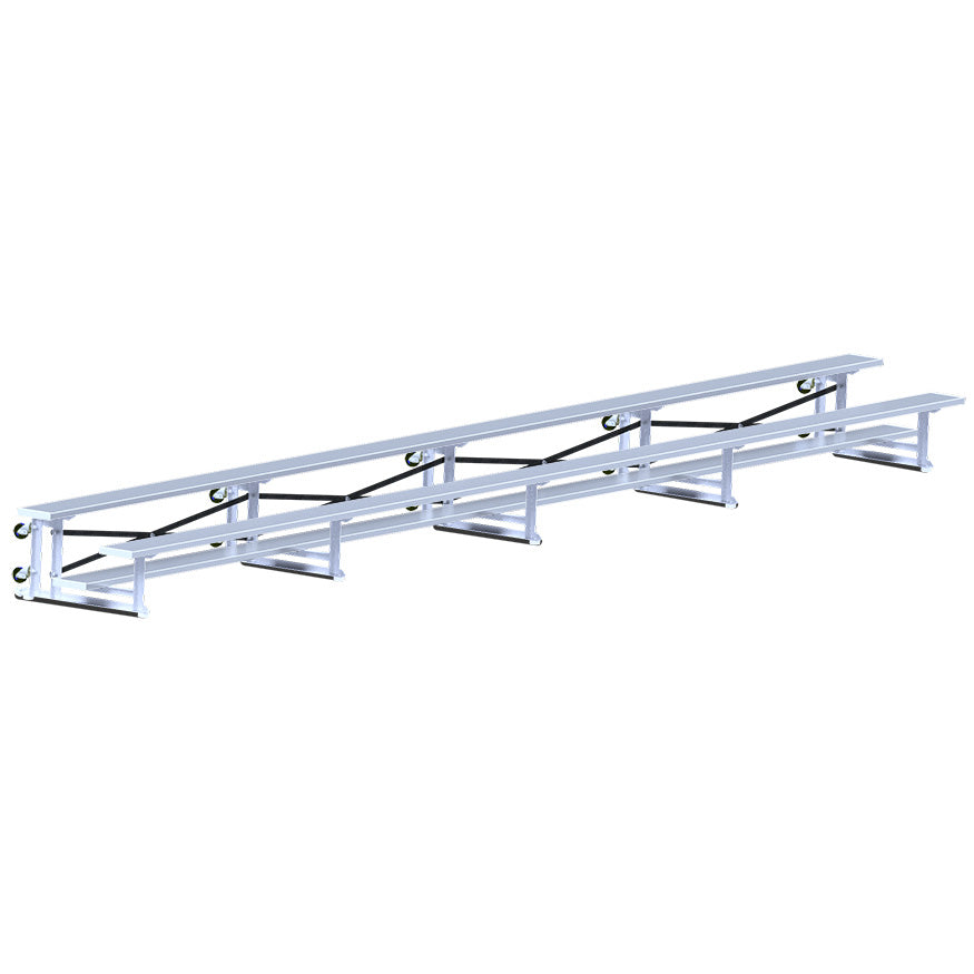 JayPro Sports Bleacher - 27 ft. (2 Row - Single Foot Plank) - Tip & Roll