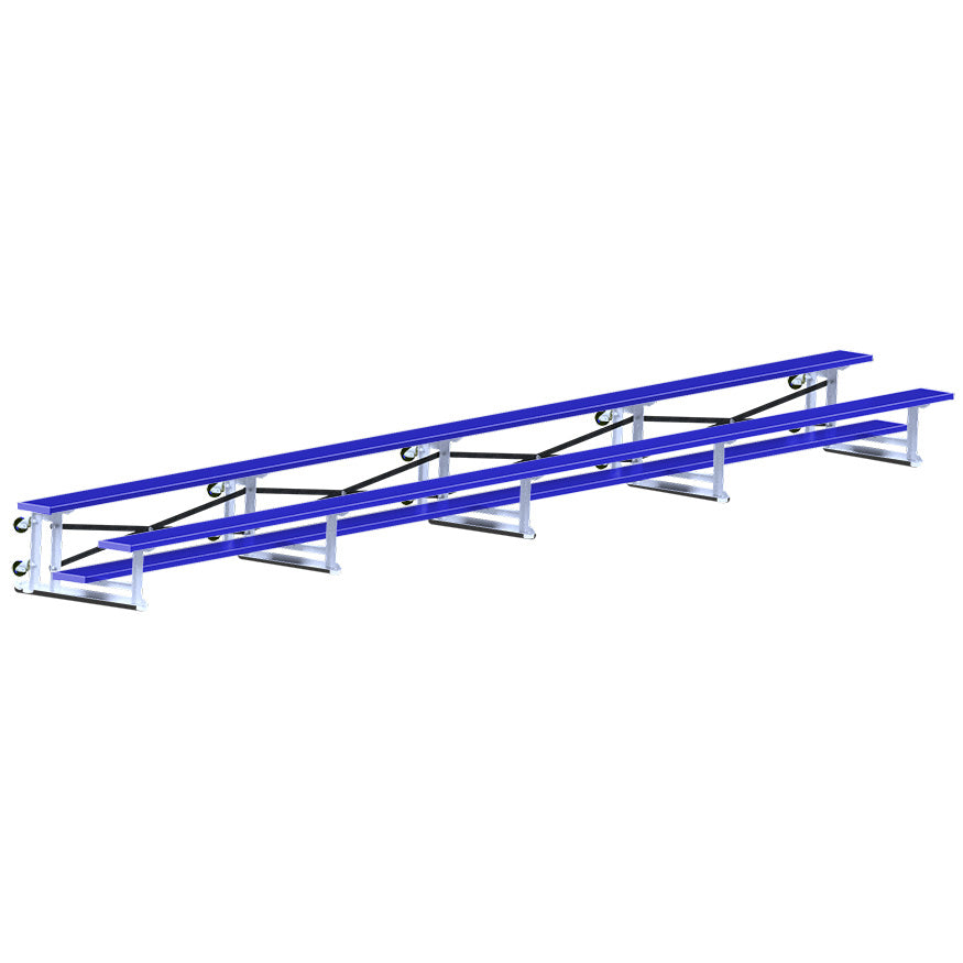 JayPro Sports Bleacher - 27 ft. (2 Row - Single Foot Plank) - Tip & Roll  (Powder Coated)