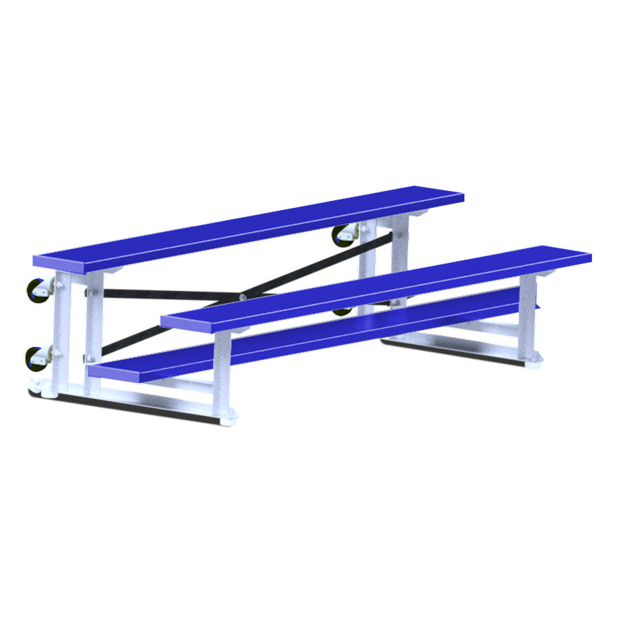 JayPro Sports Bleacher - 7-1/2 ft. (2 Row - Single Foot Plank) - Tip & Roll  (Powder Coated)