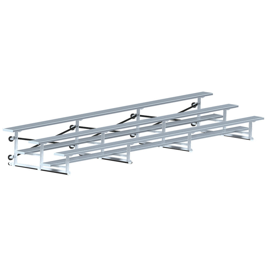 JayPro Sports Bleacher - 21 ft. (3 Row - Single Foot Plank) - Tip & Roll