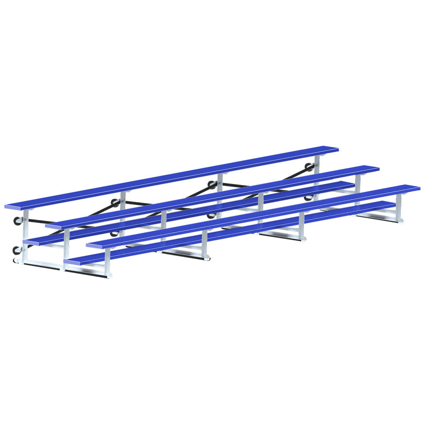 JayPro Sports Bleacher - 21 ft. (3 Row - Single Foot Plank) - Tip & Roll  (Powder Coated)