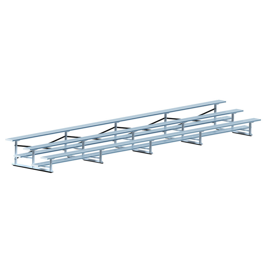 JayPro Sports Bleacher - 27 ft. (3 Row - Single Foot Plank) - All Aluminum