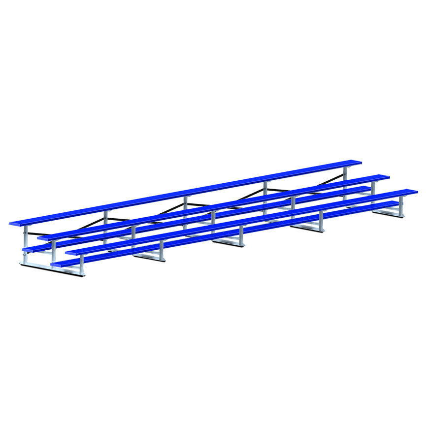 JayPro Sports Bleacher - 27 ft. (3 Row - Single Foot Plank) - All Aluminum  (Powder Coated)