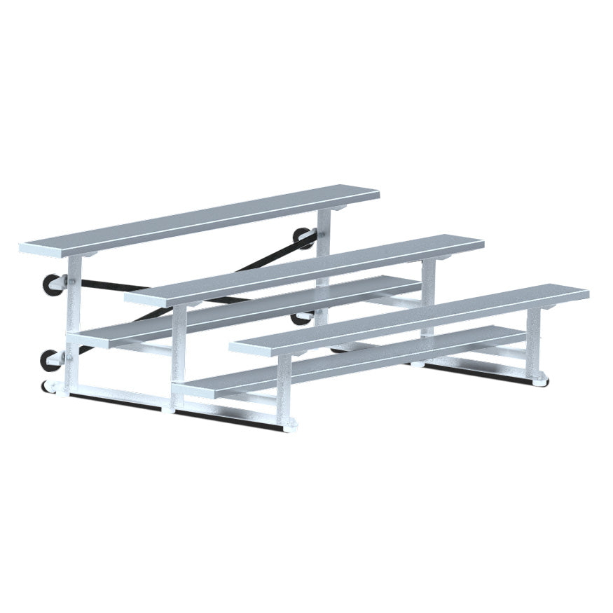 JayPro Sports Bleacher - 7-1/2 ft. (3 Row - Single Foot Plank) - Tip & Roll