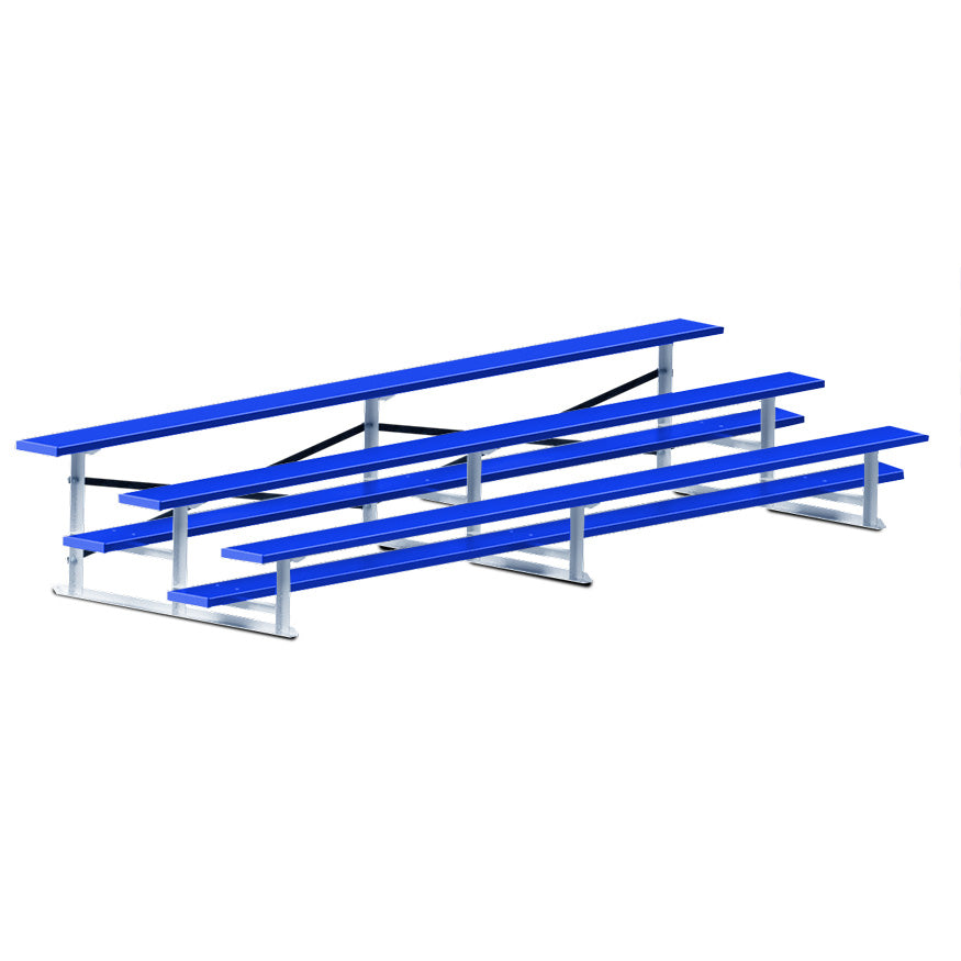 JayPro Sports Bleacher - 15 ft. (3 Row - Single Foot Plank) - Standard, Outdoor  (Powder Coated)