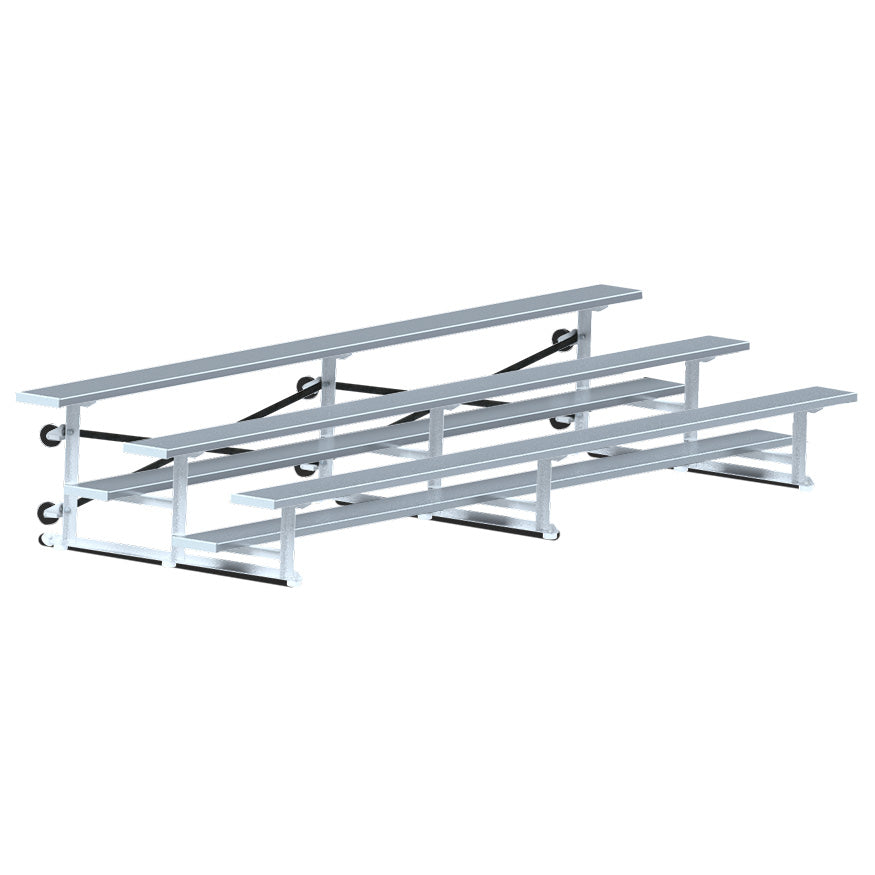 JayPro Sports Bleacher - 15 ft. (3 Row - Single Foot Plank)  -Tip & Roll
