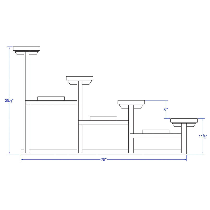 JayPro Sports Bleacher - 15 ft. (4 Row - Single Foot Plank) - Standard, Outdoor