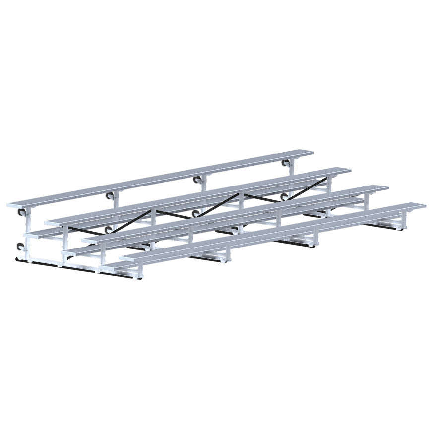 JayPro Sports Bleacher - 21 ft. (4 Row - Single Foot Plank) - Tip & Roll