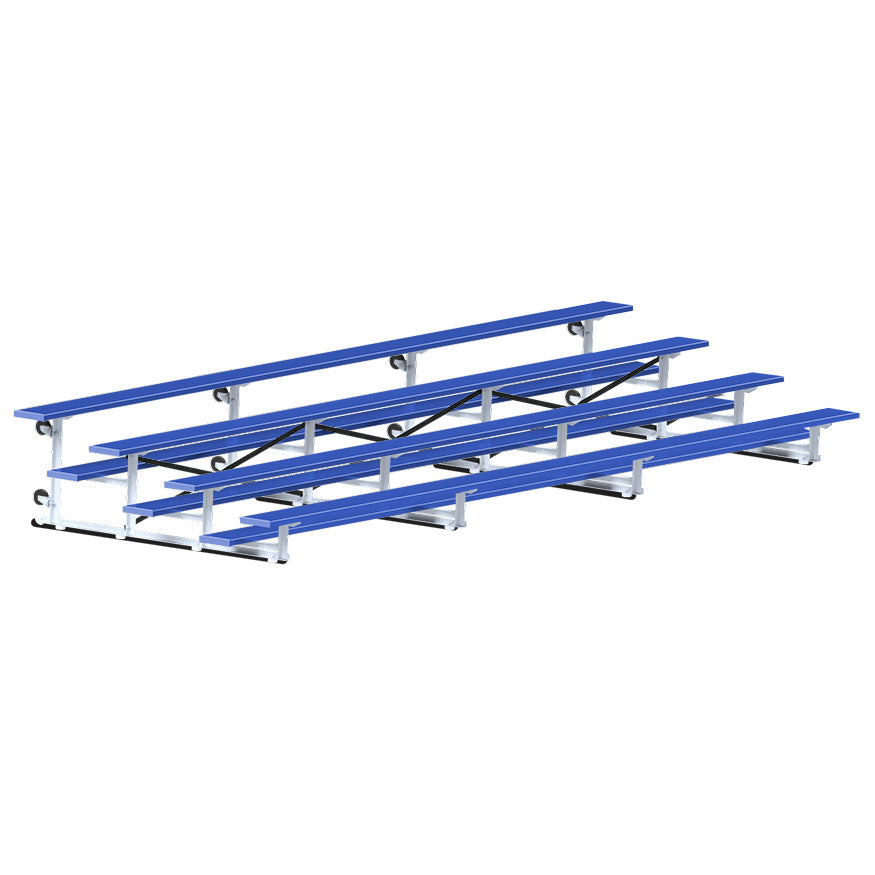 JayPro Sports Bleacher - 21 ft. (4 Row - Single Foot Plank) - Tip & Roll  (Powder Coated)