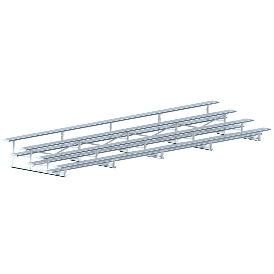 JayPro Sports Bleacher - 27 ft. (4 Row - Single Foot Plank) - All Aluminum