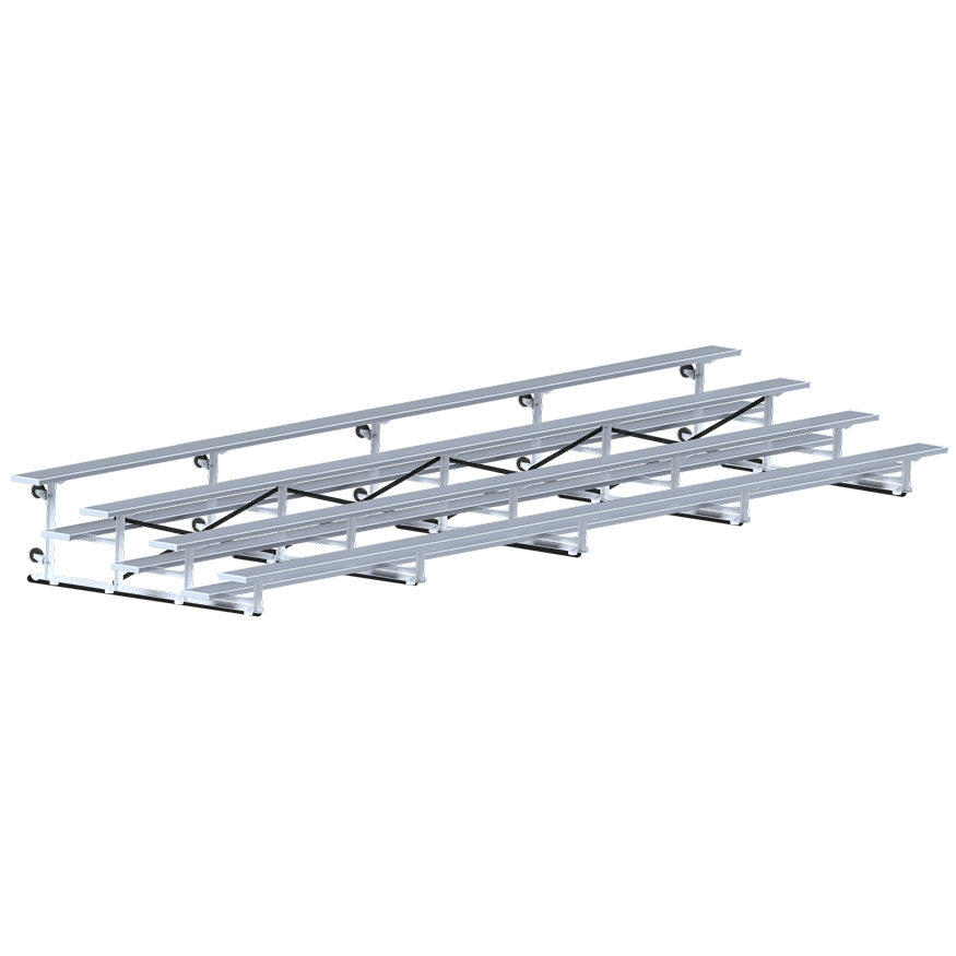 JayPro Sports Bleacher - 27 ft. (4 Row - Single Foot Plank) - Tip & Roll