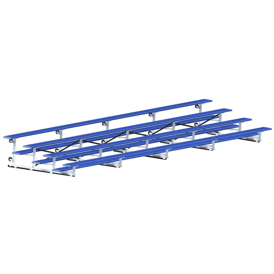 JayPro Sports Bleacher - 27 ft. (4 Row - Single Foot Plank) - Tip & Roll  (Powder Coated)