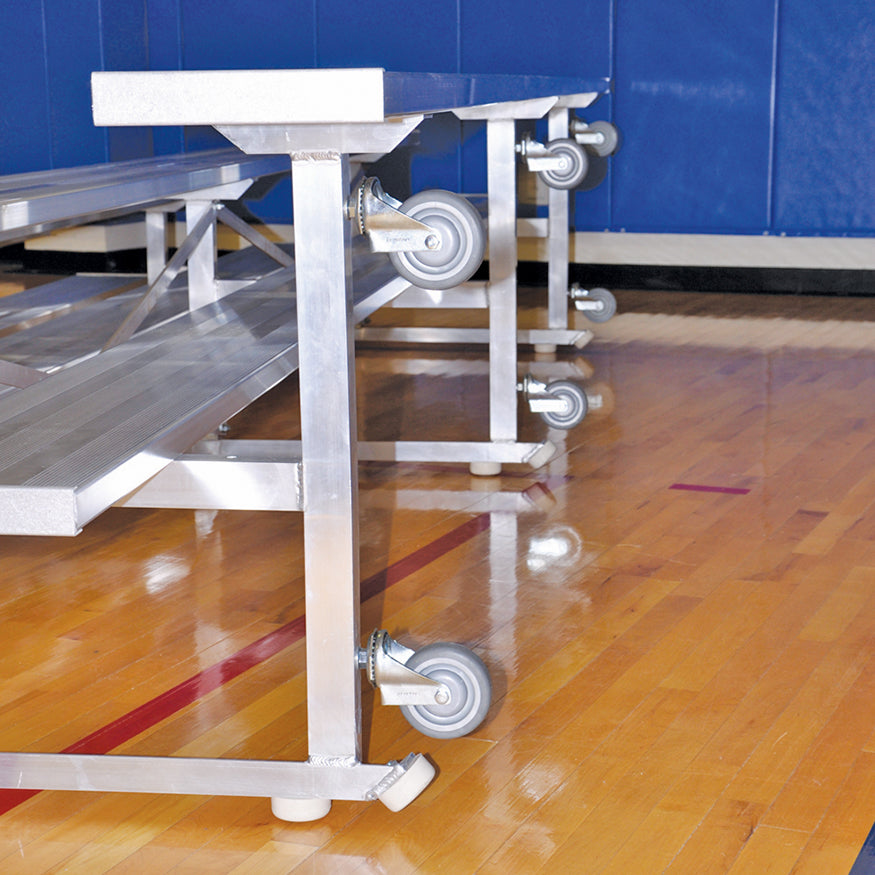 JayPro Sports Bleacher - 7-1/2 ft. (4 Row - Single Foot Plank) - Tip & Roll