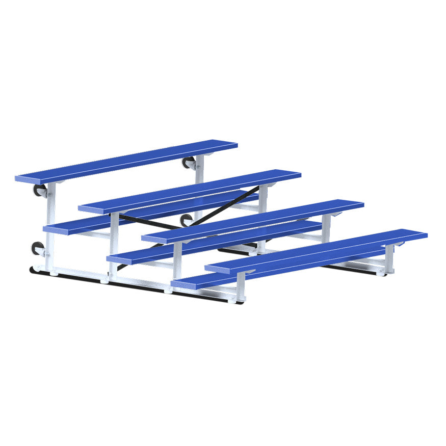 JayPro Sports Bleacher - 7-1/2 ft. (4 Row - Single Foot Plank) - Tip & Roll  (Powder Coated)