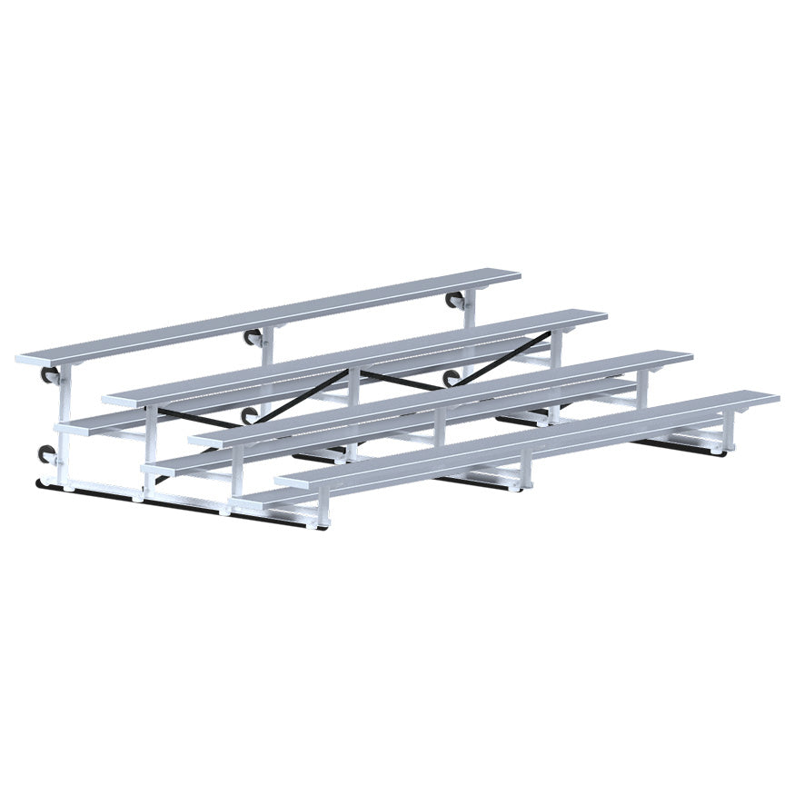 JayPro Sports Bleacher - 15 ft. (4 Row - Single Foot Plank) - Tip & Roll