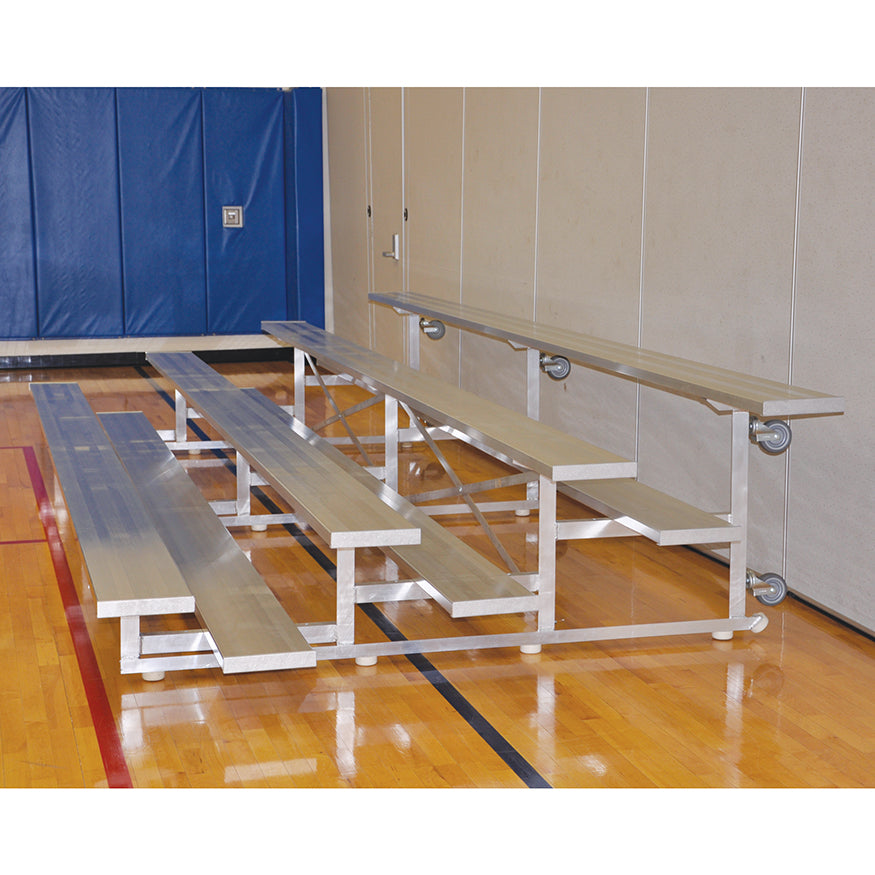 JayPro Sports Bleacher - 15 ft. (4 Row - Single Foot Plank) - Tip & Roll