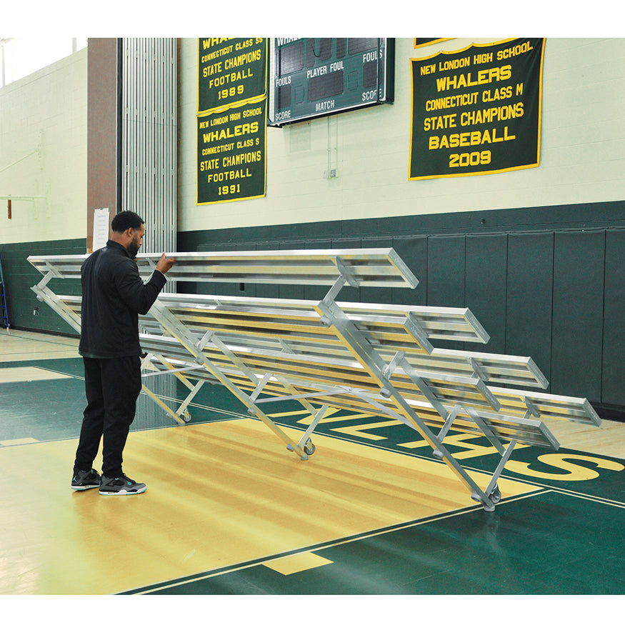JayPro Sports Bleacher - 15 ft. (4 Row - Single Foot Plank) - Tip & Roll