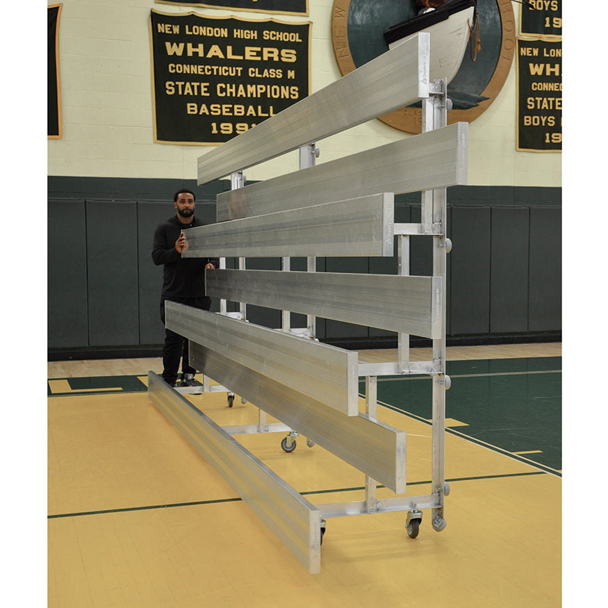 JayPro Sports Bleacher - 15 ft. (4 Row - Single Foot Plank) - Tip & Roll