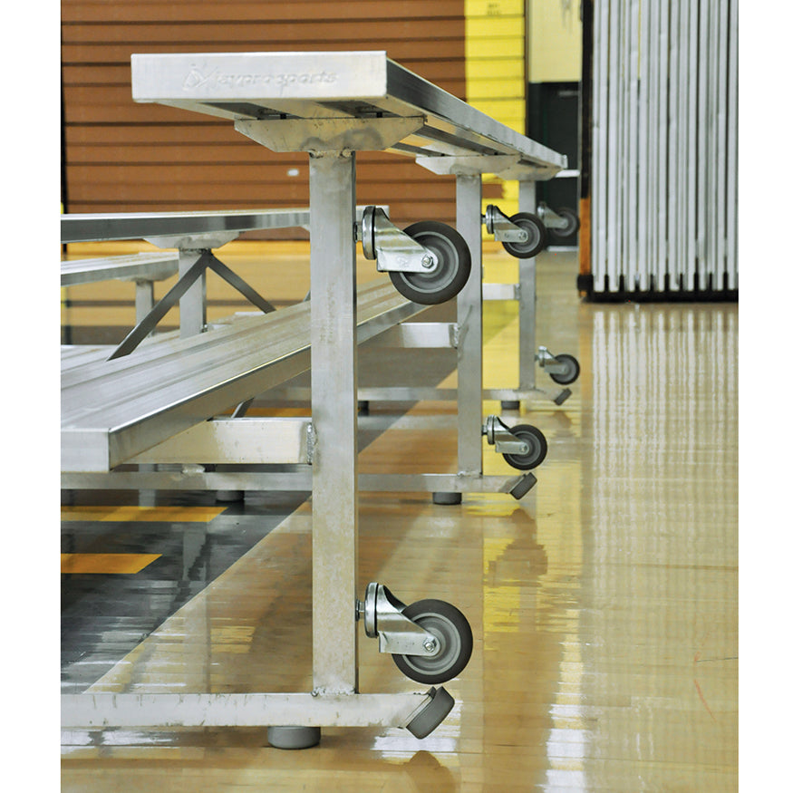JayPro Sports Bleacher - 15 ft. (4 Row - Single Foot Plank) - Tip & Roll