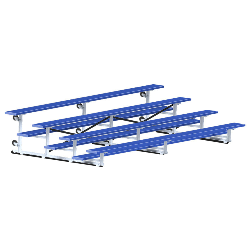 JayPro Sports Bleacher - 15 ft. (4 Row - Single Foot Plank) - Tip & Roll  (Powder Coated)