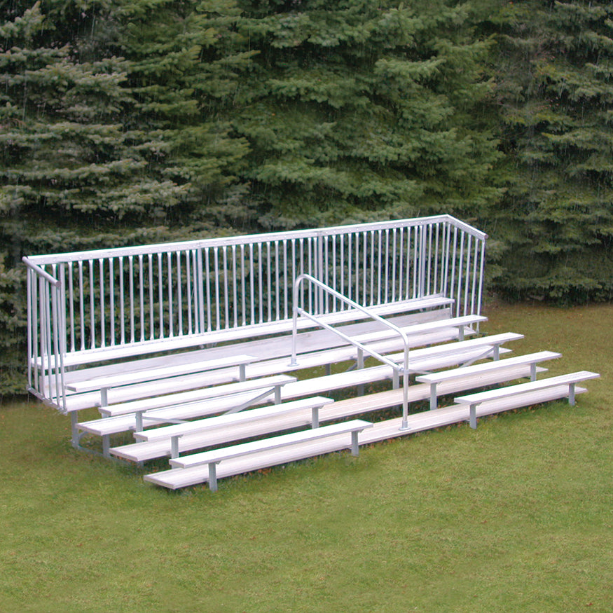 JayPro Sports Bleacher - 21 ft. (5 Row - Double Foot Plank with Guard Rail & Aisle) - Enclosed