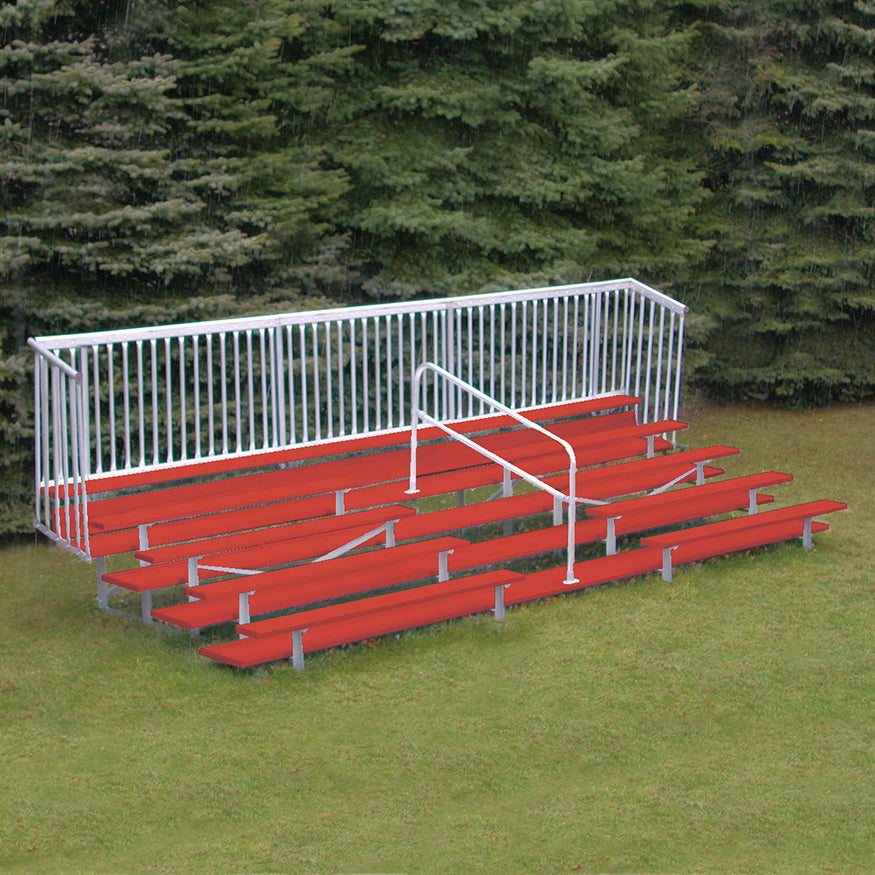 JayPro Sports Bleacher - 21 ft. (5 Row - Double Foot Plank with Guard Rail & Aisle) - Enclosed  (Powder Coated)