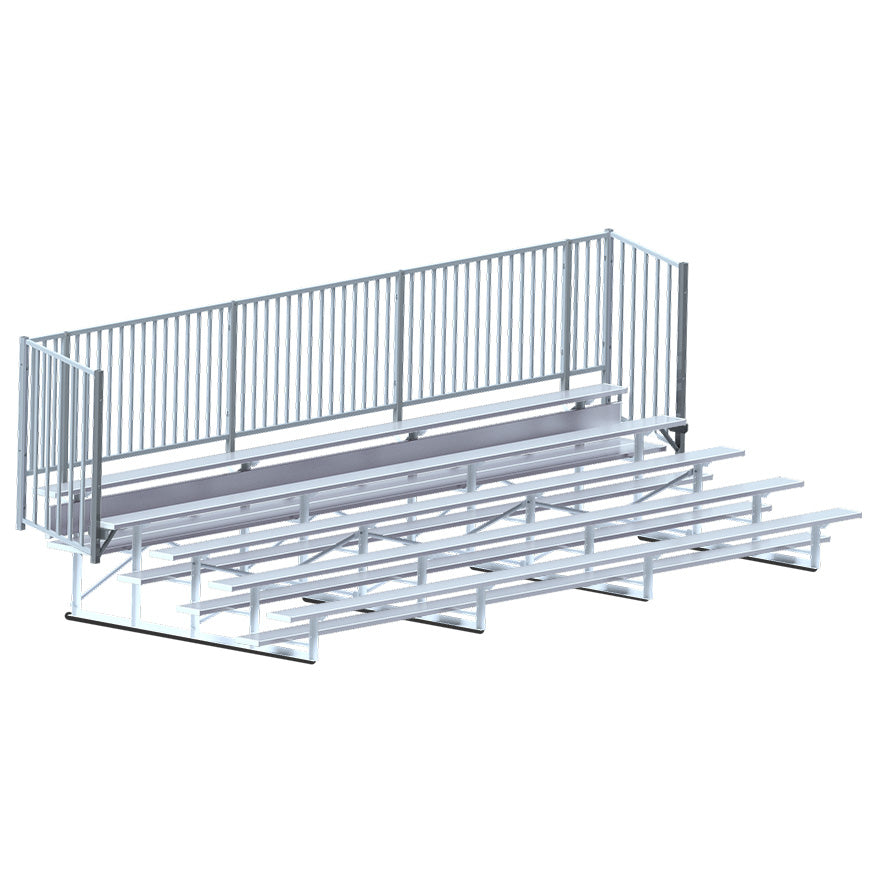 JayPro Sports Bleacher - 21 ft. (5 Row - Single Foot Plank with Guard Rail) - Enclosed