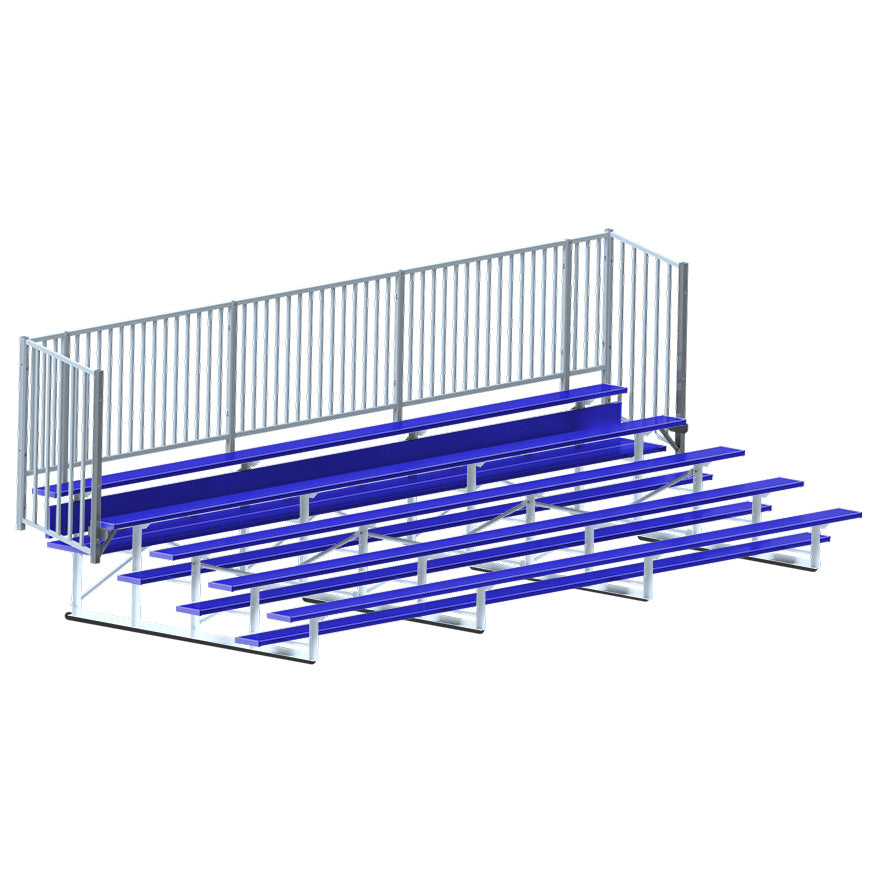 JayPro Sports Bleacher - 21 ft. (5 Row - Single Foot Plank with Guard Rail) - Enclosed  (Powder Coated)