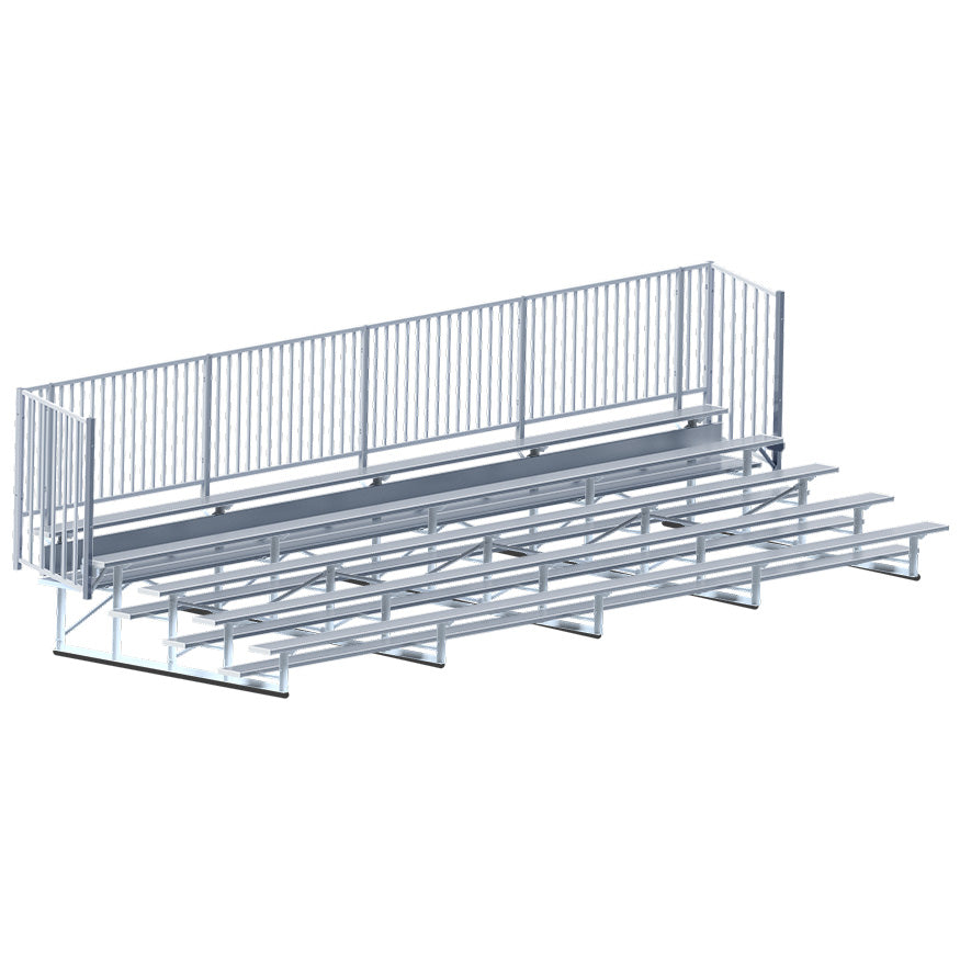 JayPro Sports Bleacher - 27 ft. (5 Row - Single Foot Plank with Guard Rail) - Enclosed