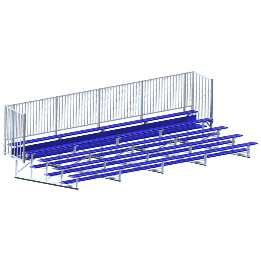 JayPro Sports Bleacher - 27 ft. (5 Row - Single Foot Plank with Guard Rail) - Enclosed  (Powder Coated)