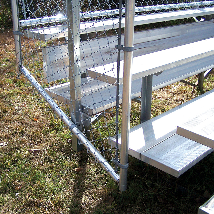 JayPro Sports Bleacher - 21 ft. (5 Row - Single Foot Plank with Chain Link Rail) - Enclosed