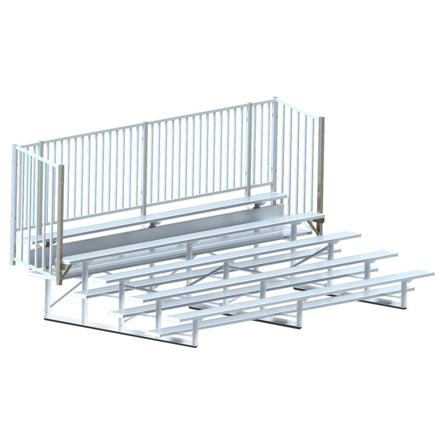 JayPro Sports Bleacher - 15 ft. (5 Row - Single Foot Plank, with Guard Rail) - Enclosed