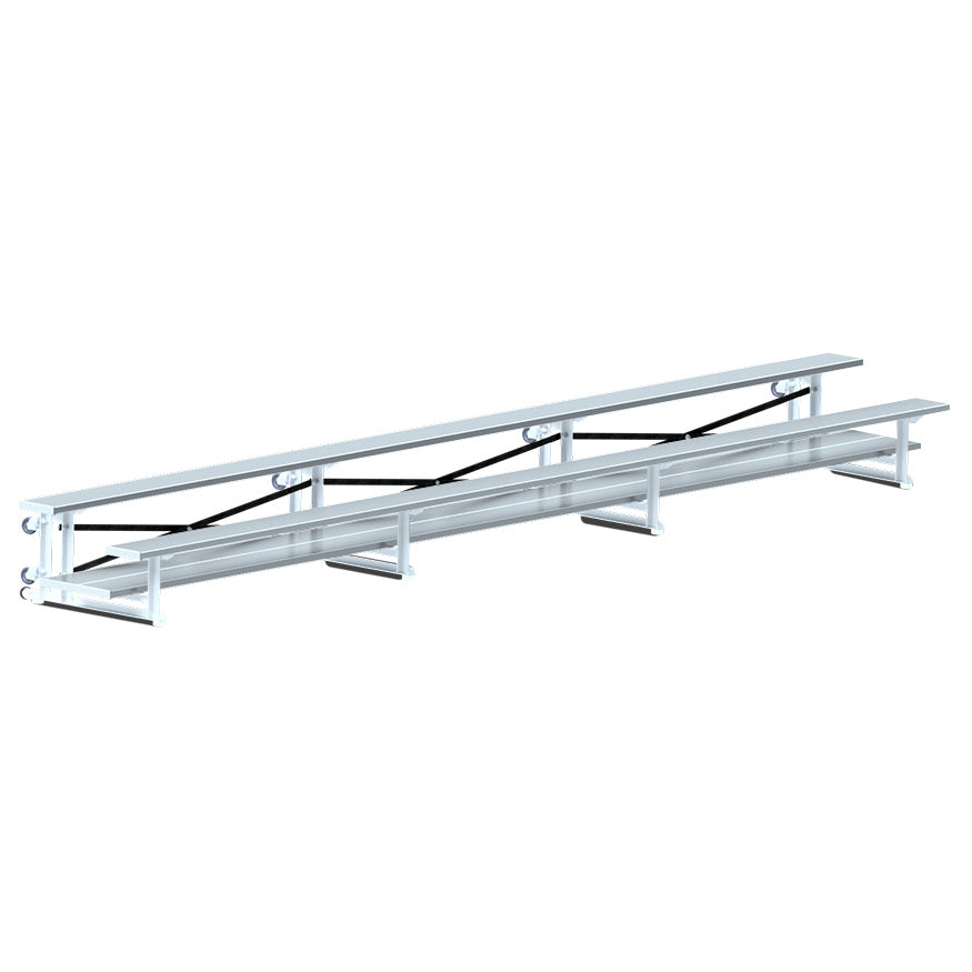 JayPro Sports Bleacher - 21 ft. (2 Row - Double Foot Plank) - Tip & Roll