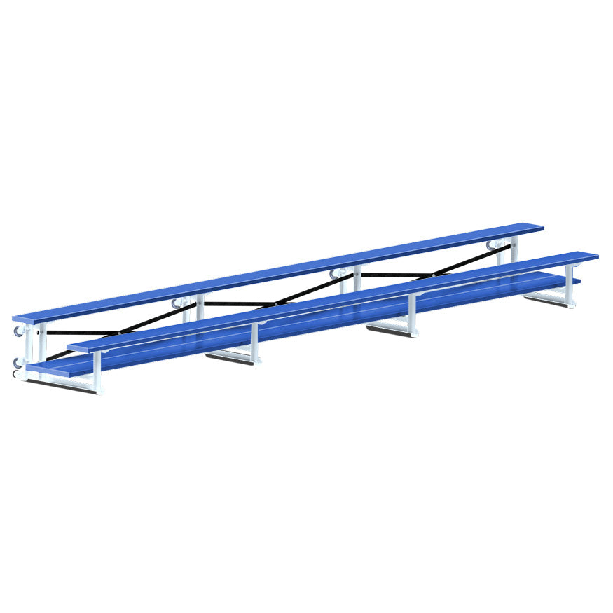 JayPro Sports Bleacher - 21 ft. (2 Row - Double Foot Plank) - Tip & Roll  (Powder Coated)