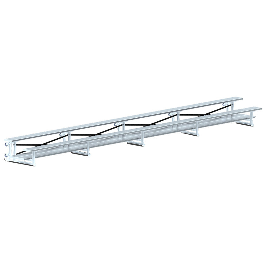 JayPro Sports Bleacher - 27 ft. (2 Row - Double Foot Plank) - Tip & Roll