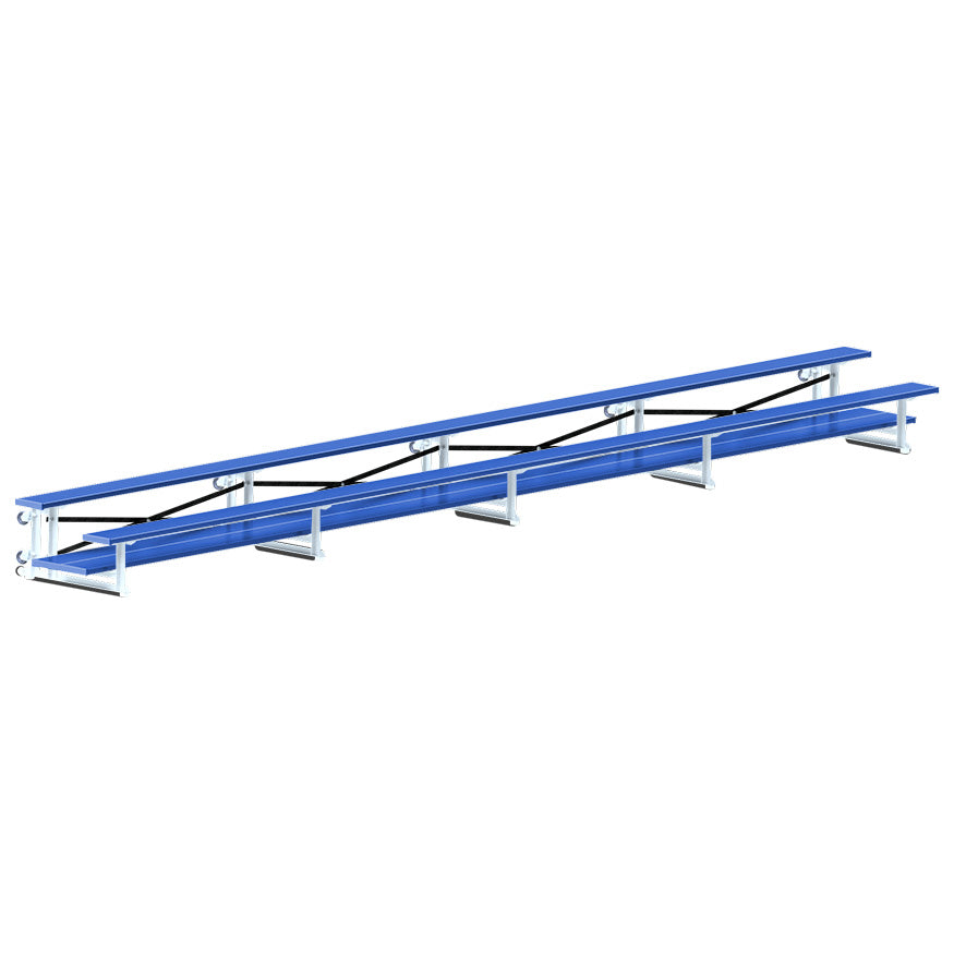 JayPro Sports Bleacher - 27 ft. (2 Row - Double Foot Plank) - Tip & Roll  (Powder Coated)