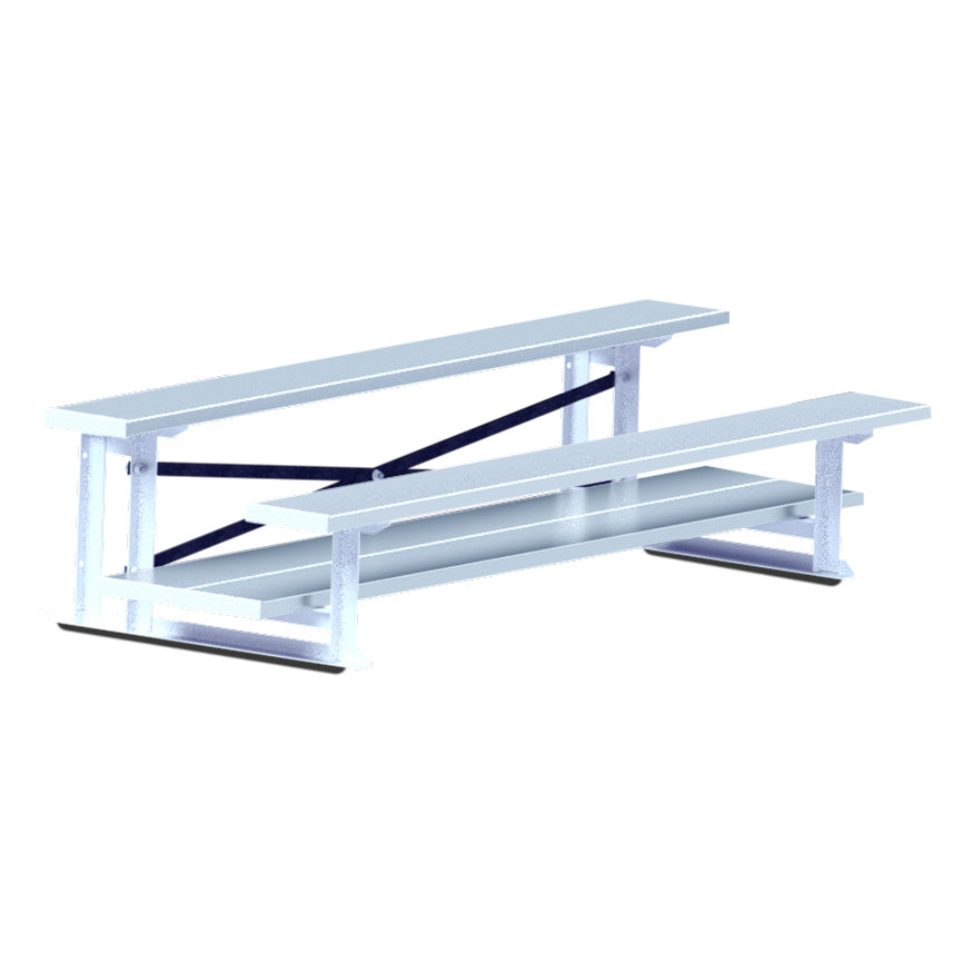 JayPro Sports Bleacher - 7-1/2 ft. (2 Row - Double Foot Plank) - All Aluminum