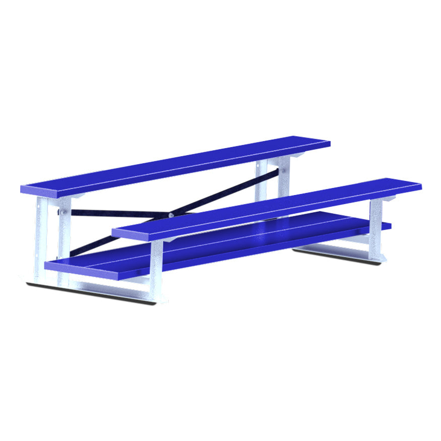 JayPro Sports Bleacher - 7-1/2 ft. (2 Row - Double Foot Plank) - All Aluminum  (Powder Coated)