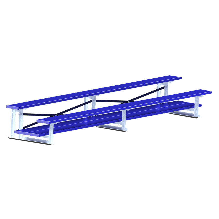 JayPro Sports Bleacher - 15 ft. (2 Row - Double Foot Plank) (Powder Coated)
