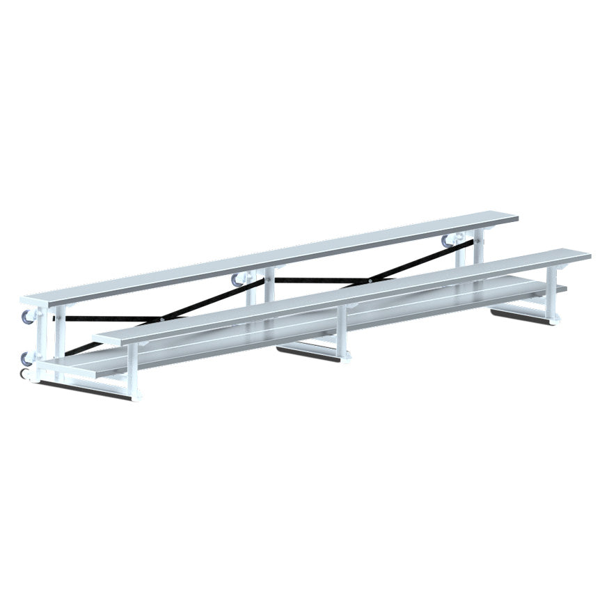 JayPro Sports Bleacher - 15 ft. (2 Row - Double Foot Plank) - Tip & Roll