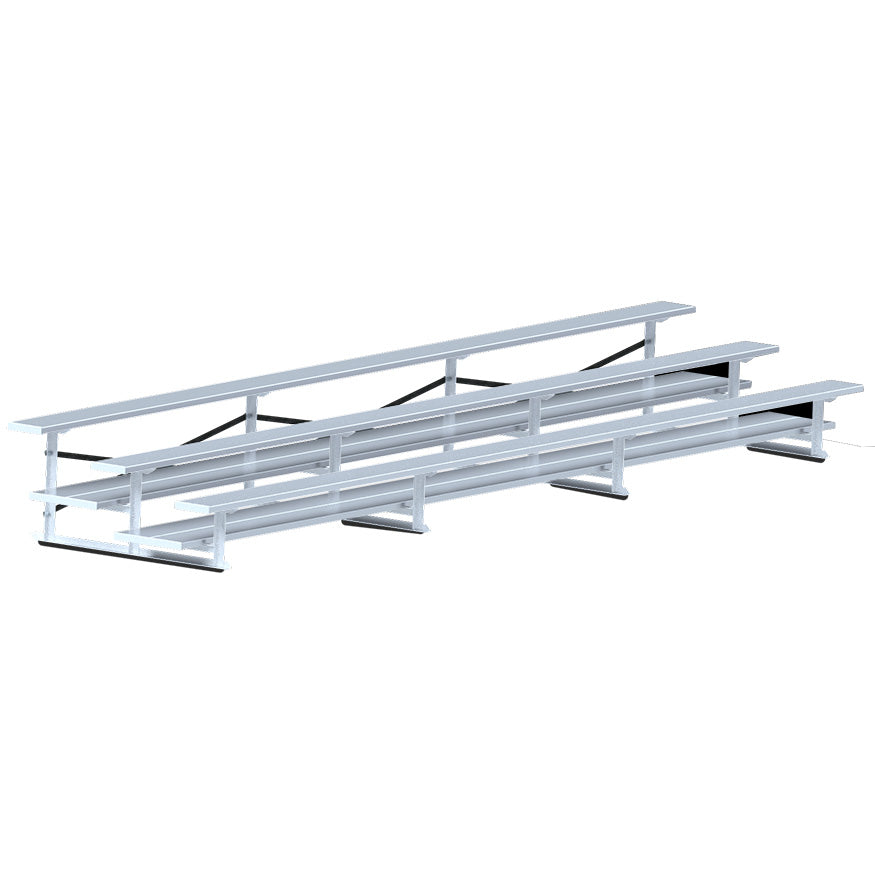 JayPro Sports Bleacher - 21 ft. (3 Row - Double Foot Plank) - All Aluminum