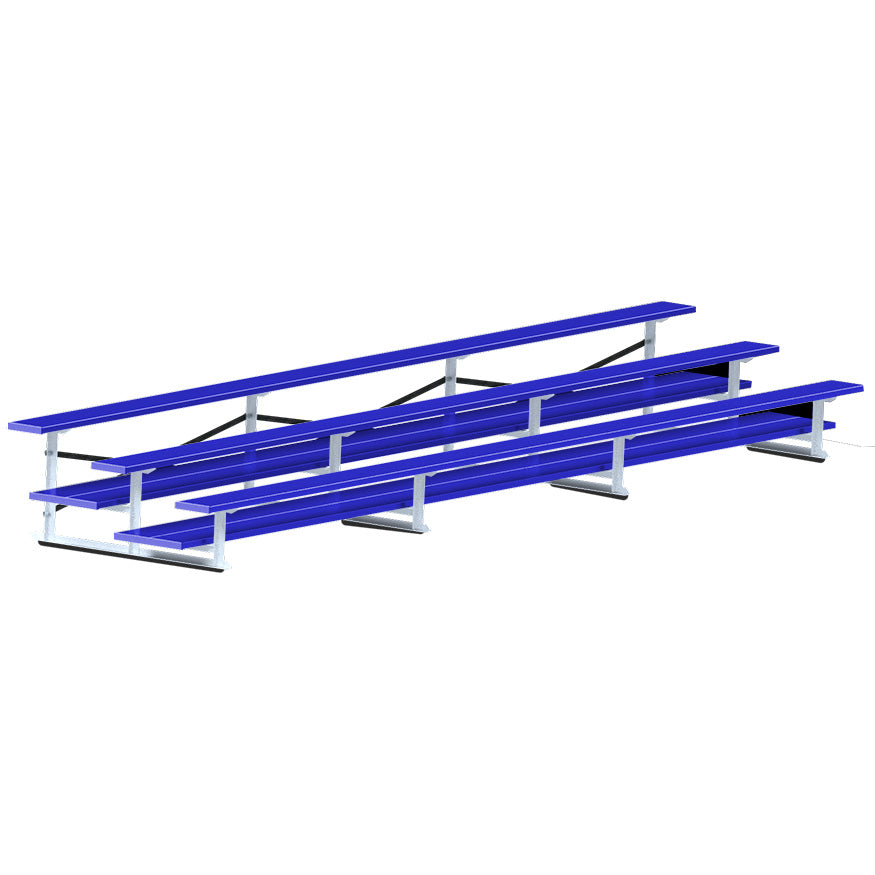 JayPro Sports Bleacher - 21 ft. (3 Row - Double Foot Plank) - All Aluminum  (Powder Coated)