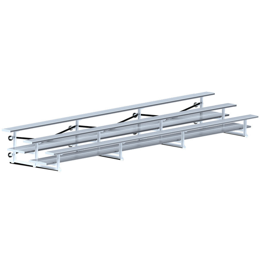 JayPro Sports Bleacher - 21 ft. (3 Row - Double Foot Plank) - Tip & Roll