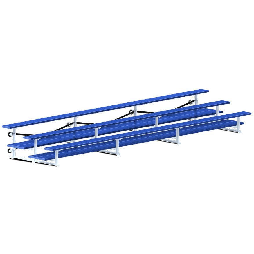 JayPro Sports Bleacher - 21 ft. (3 Row - Double Foot Plank) - Tip & Roll  (Powder Coated)